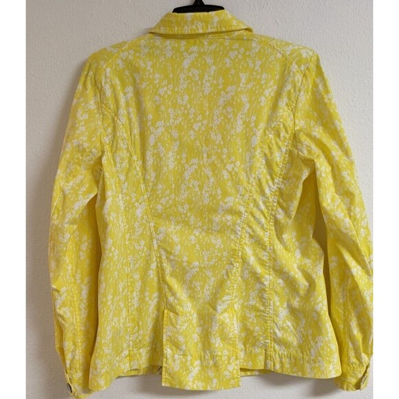 Cabi # 5160 Yellow Floral "Field Jacket" 4-Pocket Long Sleeve Button-Up Coat SM - Picture 6 of 8